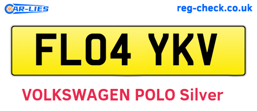 FL04YKV are the vehicle registration plates.