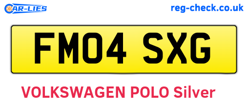 FM04SXG are the vehicle registration plates.