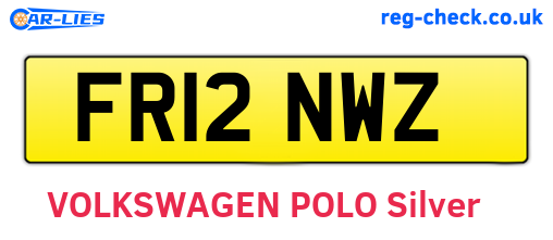 FR12NWZ are the vehicle registration plates.