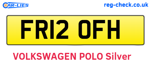 FR12OFH are the vehicle registration plates.