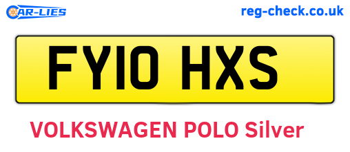 FY10HXS are the vehicle registration plates.