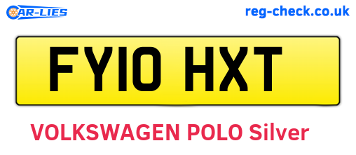 FY10HXT are the vehicle registration plates.