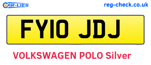 FY10JDJ are the vehicle registration plates.