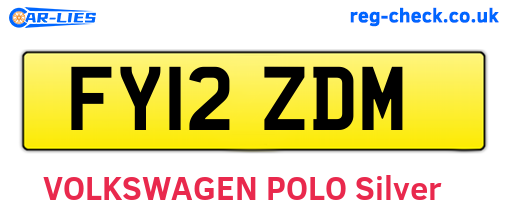 FY12ZDM are the vehicle registration plates.