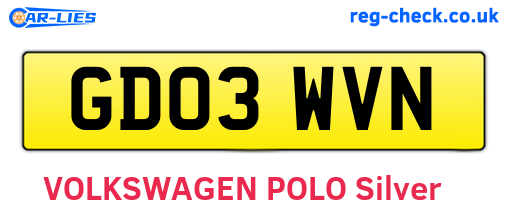 GD03WVN are the vehicle registration plates.