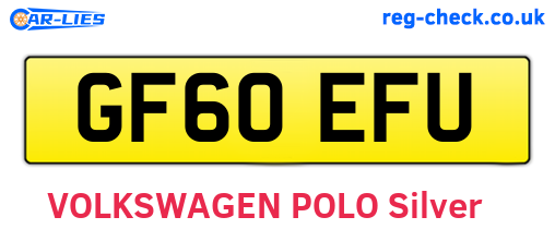 GF60EFU are the vehicle registration plates.