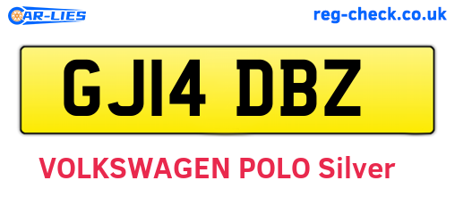 GJ14DBZ are the vehicle registration plates.