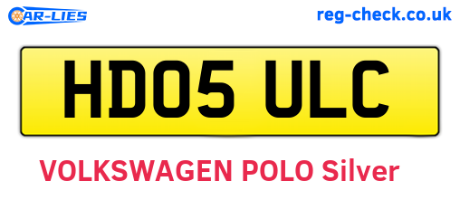HD05ULC are the vehicle registration plates.
