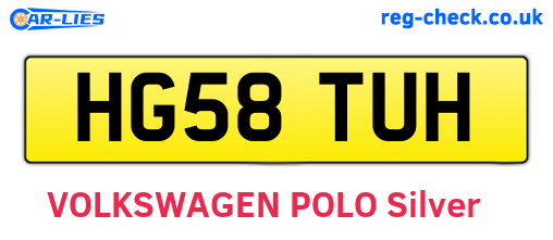 HG58TUH are the vehicle registration plates.