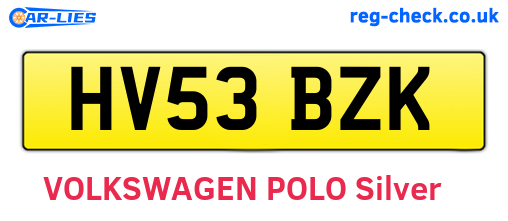 HV53BZK are the vehicle registration plates.