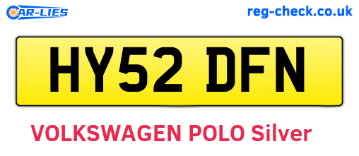 HY52DFN are the vehicle registration plates.
