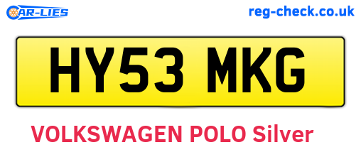 HY53MKG are the vehicle registration plates.