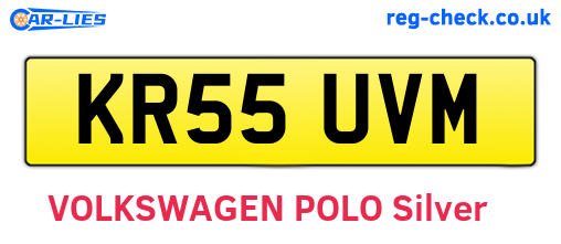 KR55UVM are the vehicle registration plates.