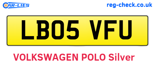 LB05VFU are the vehicle registration plates.
