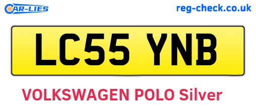 LC55YNB are the vehicle registration plates.
