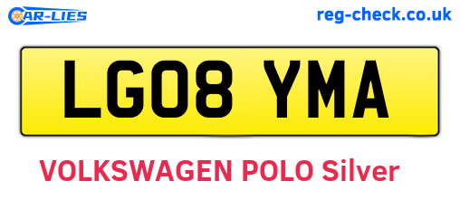 LG08YMA are the vehicle registration plates.