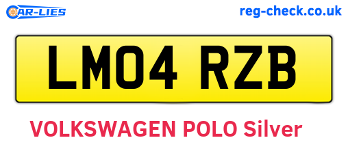 LM04RZB are the vehicle registration plates.