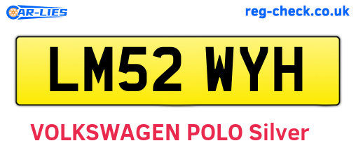 LM52WYH are the vehicle registration plates.