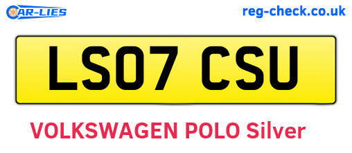 LS07CSU are the vehicle registration plates.