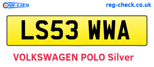 LS53WWA are the vehicle registration plates.