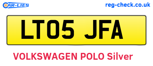 LT05JFA are the vehicle registration plates.