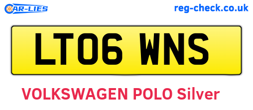 LT06WNS are the vehicle registration plates.