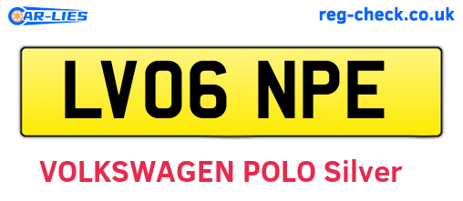LV06NPE are the vehicle registration plates.