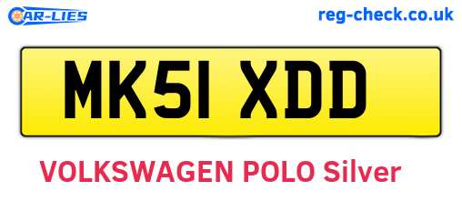 MK51XDD are the vehicle registration plates.