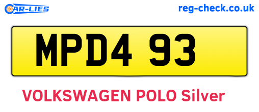 MPD493 are the vehicle registration plates.
