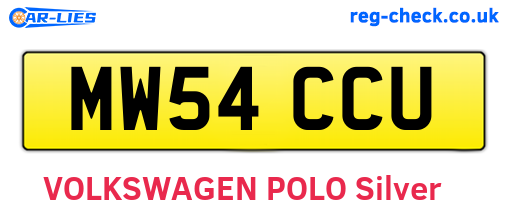 MW54CCU are the vehicle registration plates.