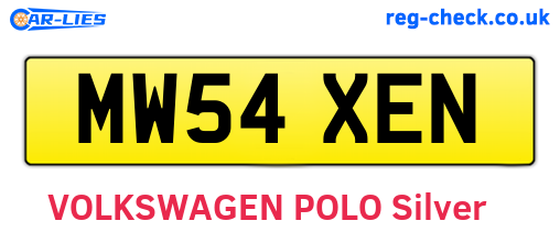 MW54XEN are the vehicle registration plates.