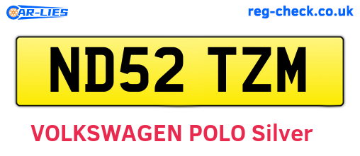 ND52TZM are the vehicle registration plates.