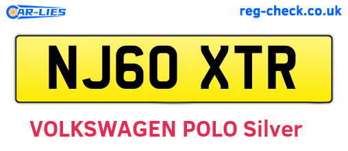 NJ60XTR are the vehicle registration plates.