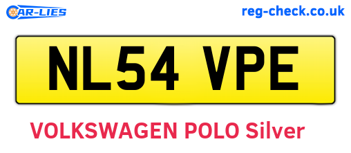 NL54VPE are the vehicle registration plates.