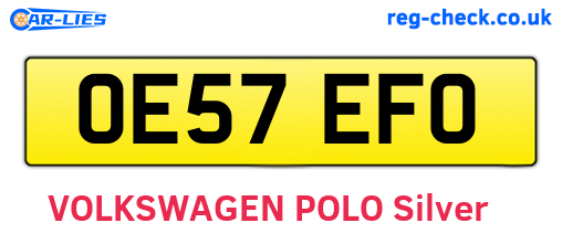 OE57EFO are the vehicle registration plates.