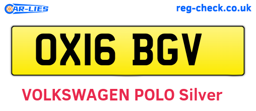 OX16BGV are the vehicle registration plates.