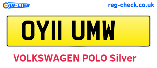 OY11UMW are the vehicle registration plates.