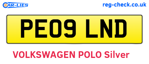 PE09LND are the vehicle registration plates.