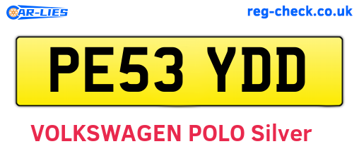 PE53YDD are the vehicle registration plates.