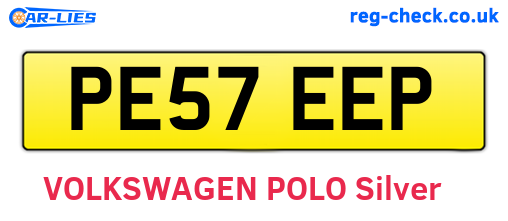 PE57EEP are the vehicle registration plates.