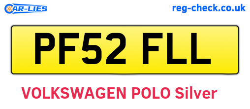 PF52FLL are the vehicle registration plates.