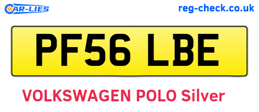 PF56LBE are the vehicle registration plates.