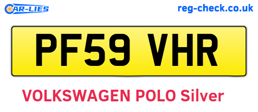 PF59VHR are the vehicle registration plates.