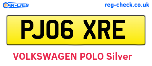 PJ06XRE are the vehicle registration plates.