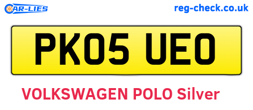 PK05UEO are the vehicle registration plates.