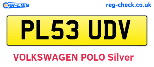 PL53UDV are the vehicle registration plates.