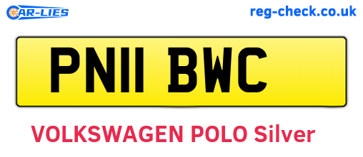 PN11BWC are the vehicle registration plates.