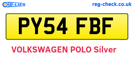 PY54FBF are the vehicle registration plates.