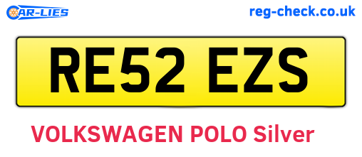 RE52EZS are the vehicle registration plates.