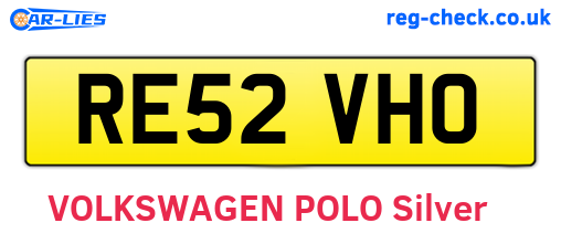RE52VHO are the vehicle registration plates.